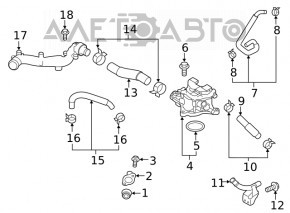 Патрубок системы охлаждения Subaru Forester 19- SK металл