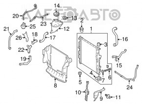 Патрубок охолодження нижній Mercedes X164 GL ML 450 500 550