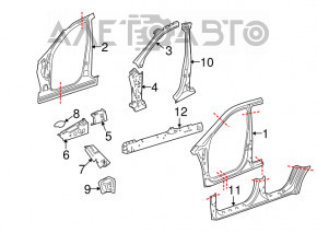 Стойка кузова центральная левая Mercedes W164 ML