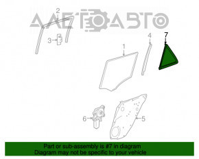 Скло двері трикутник зад лев Mercedes W164 ML