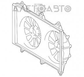 Диффузор кожух радиатора в сборе Toyota Solara 2.4 04-08 новый неоригинал FPS