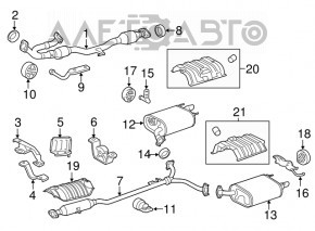 Кронштейн глушителя правый задний Toyota Camry v55 15-17 2.5 usa