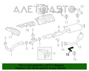 Кронштейн глушника задній правий Lexus RX350 RX450 10-15