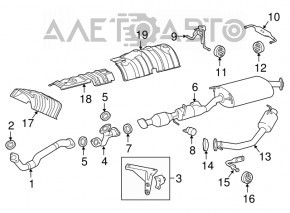 Кронштейн глушителя задний Lexus RX450h 16-22 с резинкой