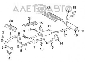 Кронштейн глушителя задний правый Lexus RX350 16-22