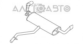 Глушитель задняя часть бочка BMW X5 E70 07-13 3.0 под круглые хром насадки, примят, с заслонкой