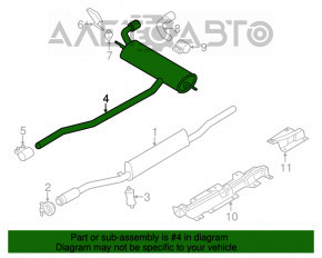 Глушитель задняя часть в зборі з бочкою Mini Cooper Countryman R60 10-16