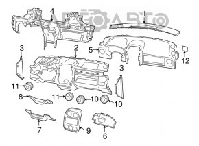 Накладка коліна водія Jeep Patriot 11-17 черн