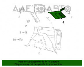 Накладка задньої стійки за кватиркою права Dodge Journey 11- під 3 ряди сидінь, сіра