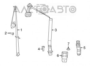 Ремень безопасности задний левый Jeep Compass 11-16 черн