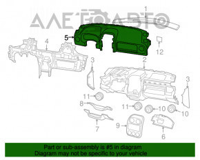 Торпедо передня панель гола Jeep Patriot 11-17 чорний