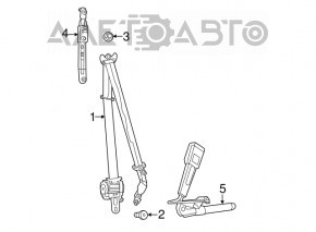 Натяжитель пассажирского ременя безопасности Dodge Challenger 15-19 рест черн