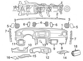 Накладка коліна водія Dodge Charger 15-20 рест черн