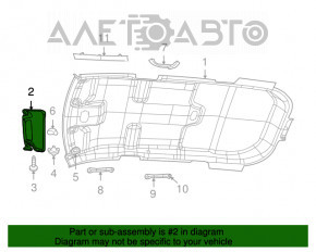 Козирок правий Dodge Journey 11 - сірий, без підсвічування