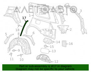 Уплотнитель арки крыла зад левый Jeep Grand Cherokee WK2 11-21 на кузове