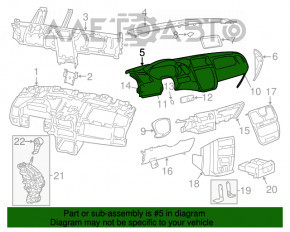 Торпедо передня панель без AIRBAG Dodge Grand Caravan 11-20 черн