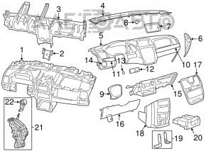 Торпедо передня панель без AIRBAG Dodge Grand Caravan 11-20 черн