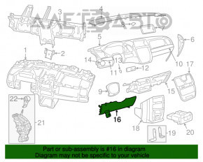 Накладка коліна водія Dodge Grand Caravan 11-20 сіра, потерта