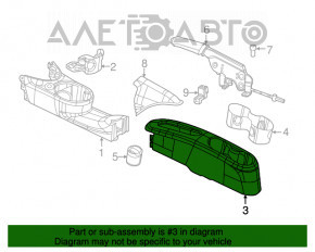 Консоль центральна зад Fiat 500 12-19 черн