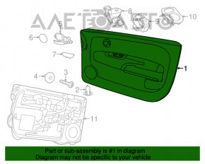 Обшивка двери карточка передняя левая Fiat 500 12-17 черн