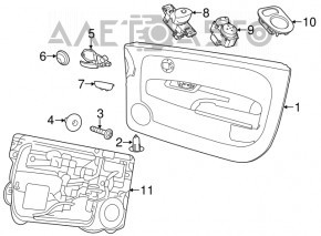 Обшивка двери карточка передняя левая Fiat 500 12-17 черн