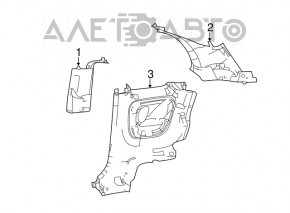 Обшібка арки крила лев Fiat 500 12-19 черн, царап