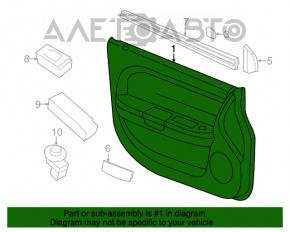 Обшивка дверей картка перед лев Chrysler 200 11-14 черн