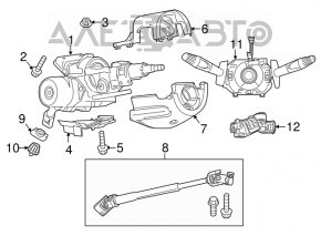 Підрульові перемикачі гітара в зборі Fiat 500 12-19