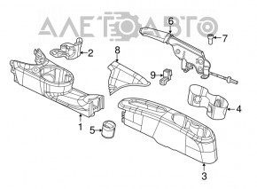 Консоль центральна центр підсклянники Fiat 500 12-19 черн