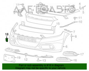 Заглушка буксир гака перед бампера Dodge Dart 13-16