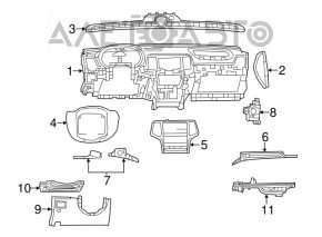 Накладка передней панели правая Dodge Durango 11-17 серая царапины