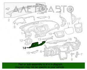 Накладка колени водителя Chrysler 200 15-17 черн