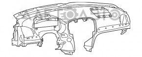 Торпедо передняя панель без AIRBAG Chrysler 300 11-14 дорест черн слом креп