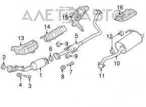 Випускна траса середня частина Nissan Versa 12-19 usa 1.6