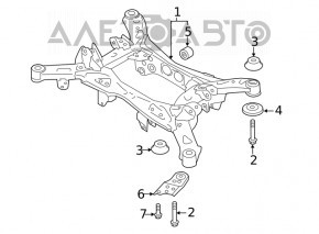 Подрамник задний Subaru Forester 19- SK ржавый, порваны 4 С/Б