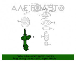 Стойка амортизатора в сборе передняя правая Subaru XV Crosstrek 13-17