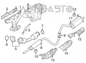 Кронштейн приймальні труби Nissan Rogue 14-20