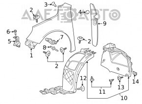 Підкрилок передній правий Chevrolet Malibu 13-15