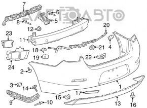 Кріплення заднього бампера центральне Chevrolet Malibu 13-15