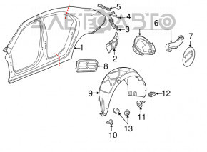 Корпус лючка бензобака Chevrolet Malibu 13-15