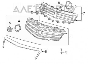 Решетка радиатора grill Cadillac ATS 13-14 мат с молдингом и эмблемой