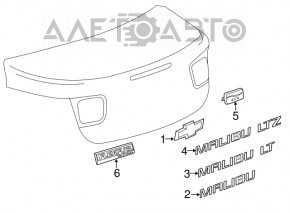 Емблема значок кришки багажника Chevrolet Malibu 13-15