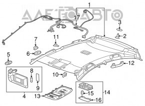 Обшивка потолка Chevrolet Volt 11-15