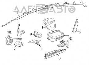 Подушка безпеки airbag в кермо водійська Chevrolet Volt 11-15 черн