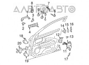 Петля двері верхня перед прав Mercedes W211