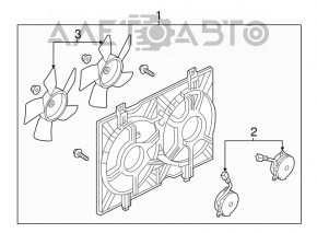 Мотор вентилятора охлаждения Nissan Versa Note 13-19 АКПП, МКПП