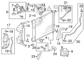 Дефлектор радіатора порошок Nissan Versa 12-19 usa 1.6