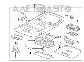 Плафон освещения передний Chevrolet Volt 11-15