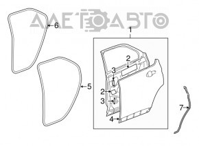 Ущільнювач дверей заднього лівого Chevrolet Equinox 10-17