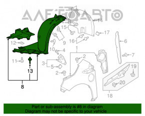 Подкрылок передний левый передняя часть Chevrolet Volt 11-15